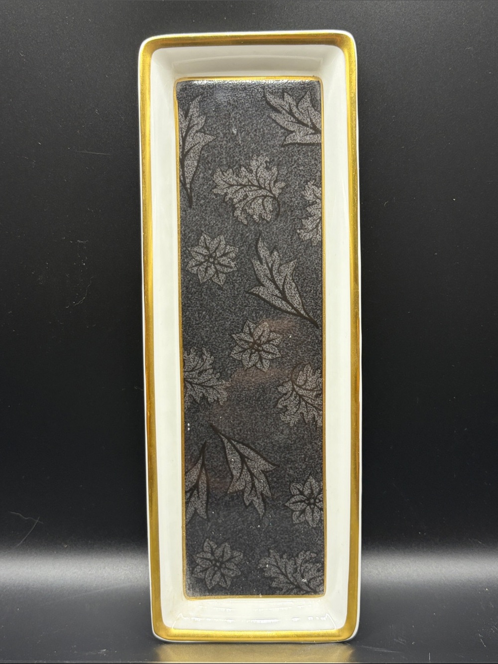 Vintage 2000 Time For Wedgwood Bone China Rectangular Leaf Motif Trinket Dish